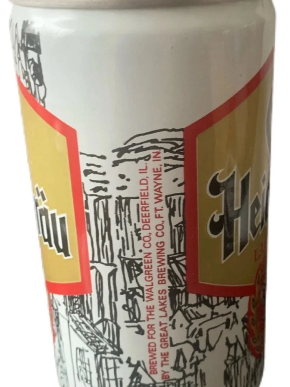 Vintage Beer Can Old Heidelbrau Lager Beer Brewed For Walgreens Pull Top Empty